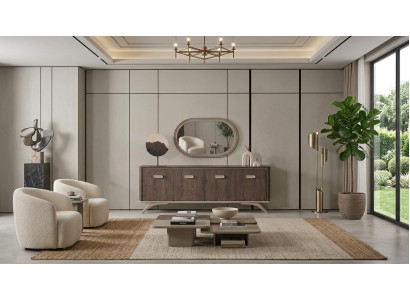 Konsole Spiegel Stil modern braun Wohnzimmer bequem komfortabel