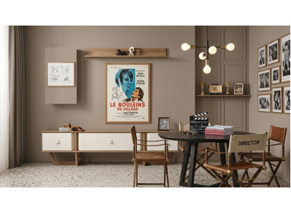 TV board Wandregal Stil modern braun Wohnzimmer bequem praktisch geräumig