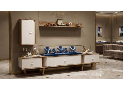 TV Board Wandschrank Wandregal Stil modern braun Wohnzimmer geräumig