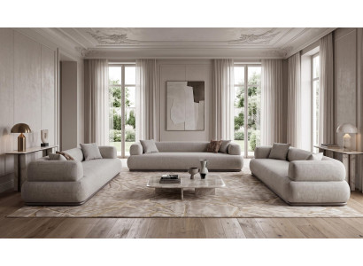 Elegantes Beiges Lounge Sofa Set 4er 3er Modern Minimal