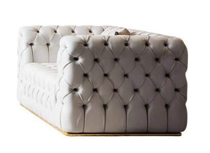 Großzügiger Weißer Chesterfield Sessel Exklusiver Loungesessel