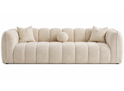 3-Sitzer Sofa komfortabel Beige Modern Stoffbezug weich bequem
