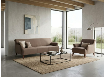 Sofa Sessel braun modern elegant funktional  ergonomisch