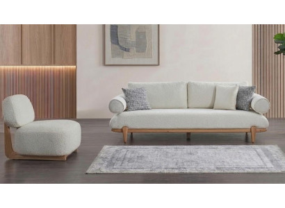 Sofa Set Sofa Sessel weich bequem schön modern weiß