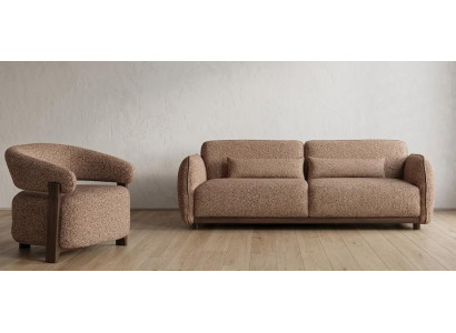 Sofa Set Sofa Sessel weich bequem schön modern braun