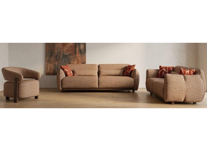 Sofa Set Sofa Sessel weich bequem schön modern braun