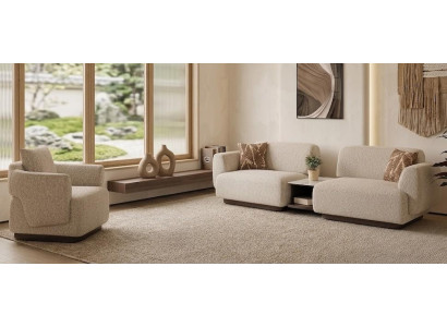 Sofa Set Sofa Sessel weich bequem schön modern weiß