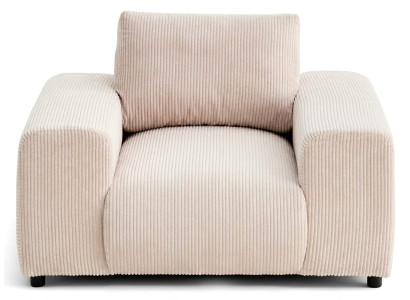 Beiger weicher Sessel  gemütlicher Stoffsessel modern Wohnzimmermöbel