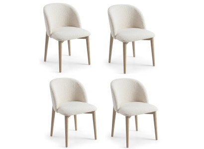 4x Stühle Modern Milchweiß Ästhetisch Esszimmerstühle Gemütlich Fein