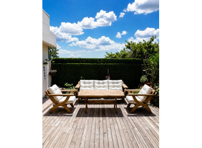 Lounge Set 3 SitzerSofa Sessel Couchtisch bequem modern