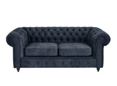 Dunkelgraues 2-Sitzer-Sofa  klassisches Stoffsofa  Chesterfield Wohnzimmer