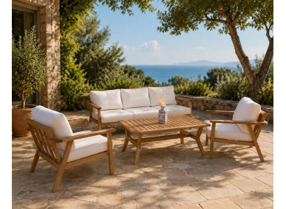 Lounge Set 3-Sitzer-Sofa Sessel Couchtisch praktisch