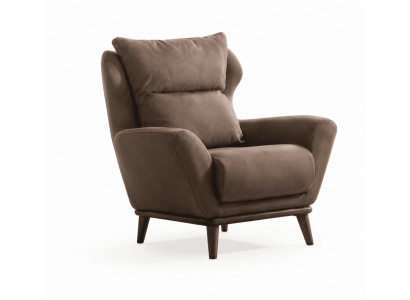Sessel modern braun weich bequem kompakt, mit Kissen, im modernen Stil