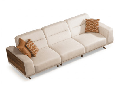 3 -Sitzer-Sofa, modern, beige, weich, bequem, kompakt Kissen  modernen