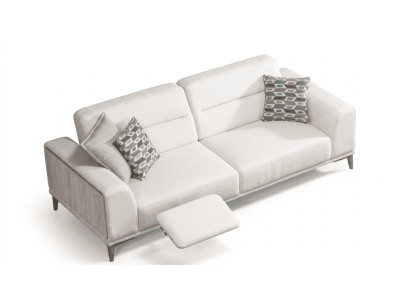 Moderner Weißer 2-Sitzer Stoffsofa Wohnzimmer Luxus Couch