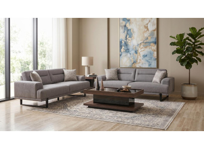 Komfortables Wohnzimmer-Set mit 2x 3-Sitzer für moderne Wohnräume