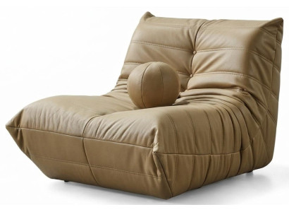 Sessel Hellbraun Kunstleder Modern Stil bequem komfortabel