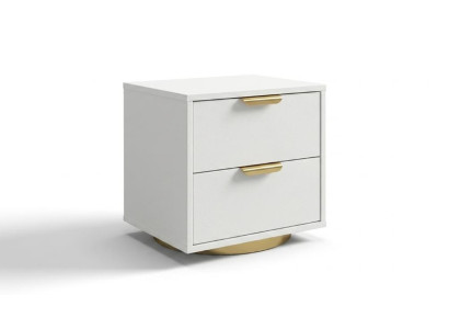 Moderner weißer Nachttisch mit goldenen Griffen  modernen Design Möbel