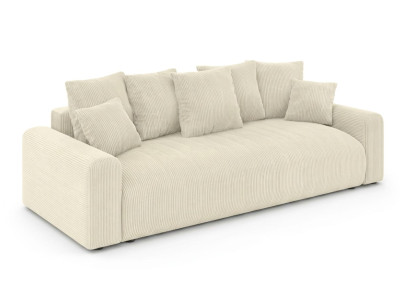 Beiges 4-Sitzer-Sofa aus Stoff Schlafsofa  Ausziehsofa Wohnzimmer modern