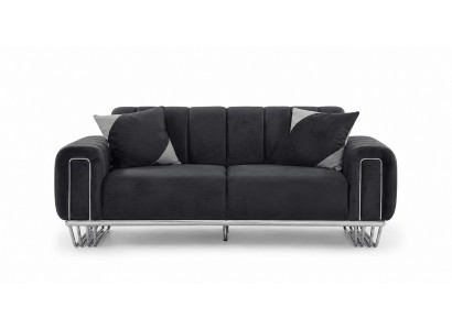 Moderne Graue Polstercouch Elegante Wohnzimmer Stoffsofas 2-Sitzer