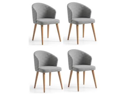 4x Stühle Modern Grau Ergonomisch Kompakt Stabil Elegant