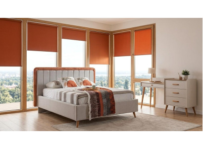 Schlafzimmer Set Bettgestell Kommode Modern Hell Minimalistisch Bequem