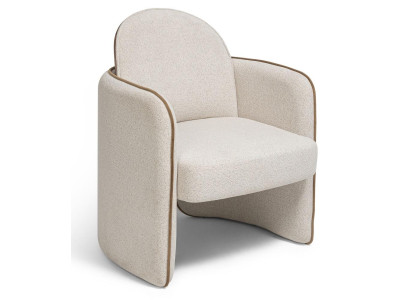 Sessel Modernes Design Beige Stoff Rund Komfort Zeitlos Elegant Edel
