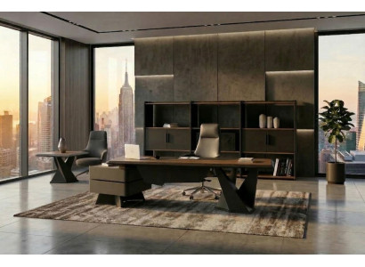Buro Komplett Set modern Schreibtisch Regal Couchtisch Executive