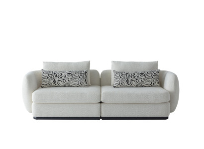 Sofa 3 Sitzer Modern Weiss Creme Luxus Couch Modular Polstersofa