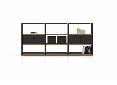 Design Regal Wohnzimmer modern schwarz Holz  Bücherregal