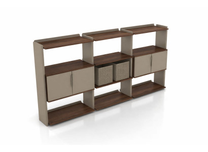 Design Bücherregal Wohnzimmer modern modular Holz Beige System