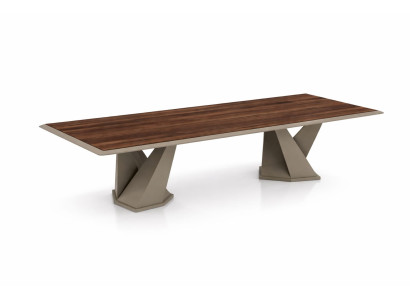 Esstisch modern Holz Metall Design Luxus Wohnzimmer Tisch