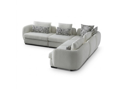 Exklusive Weiße L-Form Polstercouch Designer Stoffsofas Eckcouch