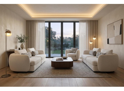 Sofagarnitur Modern Weiss Creme Elegant Sofa 3 Sitzer Couch Sessel