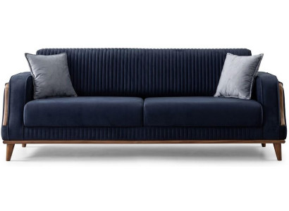 3-Sitzer Sofa Blau modernes Design minimalistisch Hohe Beine Gemütlich