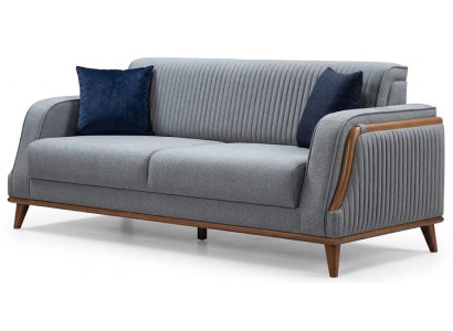 3-Sitzer Sofa Grau modernes Design minimalistisch Hohe Beine Gemütlich