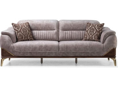 3-Sitzer Sofa Beige Moderner Elegantes Design Minimalistisch Gemütlich