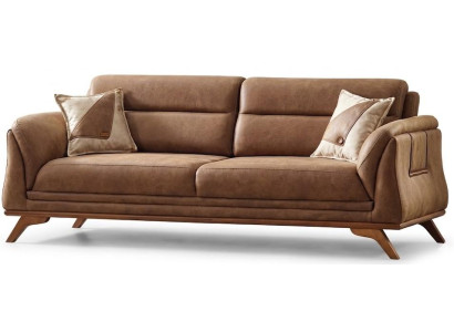 3-Sitzer Sofa Braun Minimalistisches Design moderner Stil Gemütlich