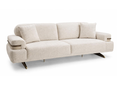 3-Sitzer-Sofa moderner Stil Beige Bequem Metallfüße Minimalistisch