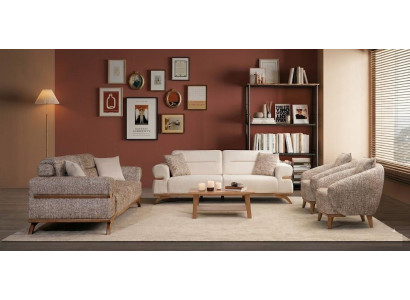 Sofa Sessel Wohnzimmer Braun Stil Modern bequem praktisch geräumig