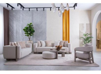 Wohnzimmer Set Sofas Sessel Couchtisch Modern Komfort Elegant Luxus