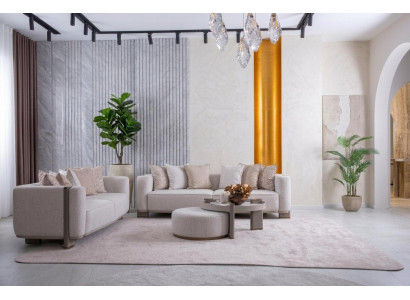 Wohnzimmer Set Sofas Couchtisch Weiß Modernes Design Eleganter Komfort