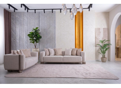 Elegantes Wohnensemble Sofas Weiß Modernes Design Zeitlos Komfort