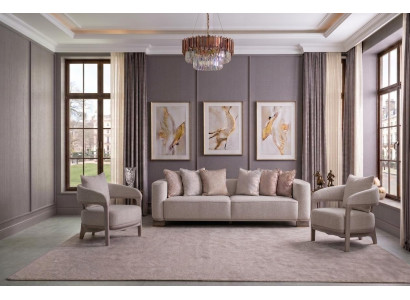 Wohnzimmer Set Sofa Sessel Heller Wohnstil Zeitlos Elegant Komfort