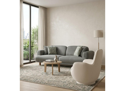 Sofa Sessel Grau Wohnzimmer modern bequem komfortabel