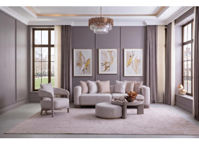 Sofa Sessel Couchtisch Weiß Elegantes Design Moderner Stil Wohnlich