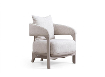 Sessel Weißer Stoff Modern Elegant Wohnlich Zeitlos Komfort Design