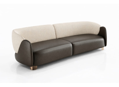 Modernes Sofa 3 Sitzer Beige Braun Elegantes Wohnzimmer Design