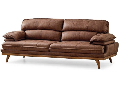 3-Sitzer Sofa Braun Moderner Stil Gemütlich Minimalistisches Design