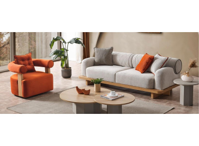 Modernen Design 2-Sitzer-Sofa mit passendem Loungesessel